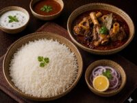 Spicy Chicken Bones curry and rice